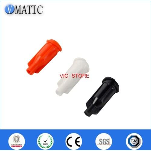 High Quality 500Pcs Orange/Black Color Luer Lock Dispensing Syringe Caps Stopper Screw Thread Tip Caps