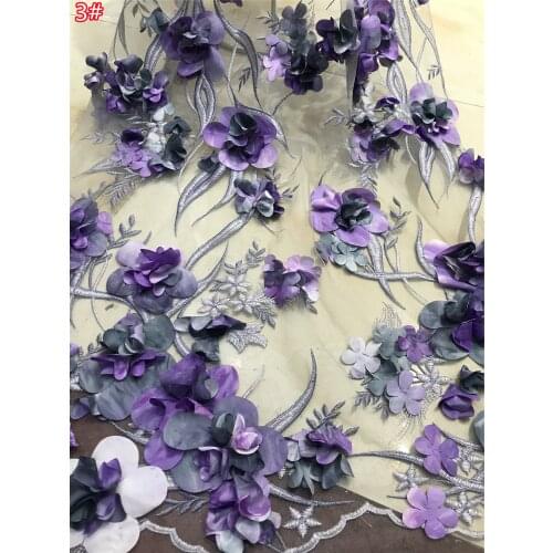 High-quality handmade 3D flower exquisite embroidery, French tulle lace, suitable for fashionable ladies' skirts