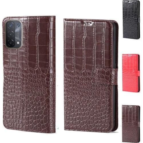 For Oppo A74 5G Luxury Crocodile design Flip Leather Wallet Phone Case For Oppo A54 5G Stand function cover with card slot