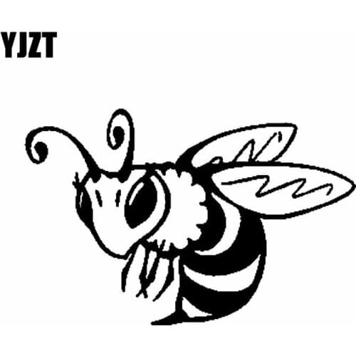 YJZT 15.2CM*10CM Large Bumble Bee Funny Car Sticker Vinyl Decal Black/Silver C19-0108