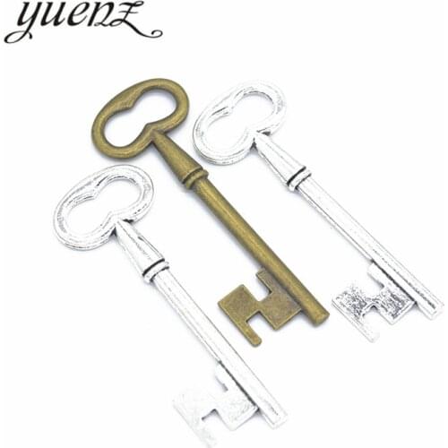 YuenZ 5pcs 2 color Antique silver color Metal key Charms Pendants For Jewelry Making Diy Handmade Jewelry 57*20mm O238