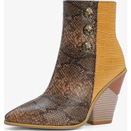 Women shoes 2021 fashion winter ankle boots for women Pointed Toe 34-48