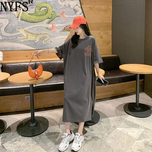 NYFS Summer Dress 2021 Korean New Loose Woman Dress Vestidos Robe Elbise Front and back printing Long Dress