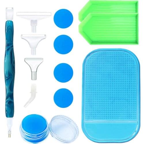1set Point Drill Pen Kit Accessories Sewing Craft Tool Diamond Painting Tool Kit Embroidery Pen Clay Tray Cross Stitch Accessory