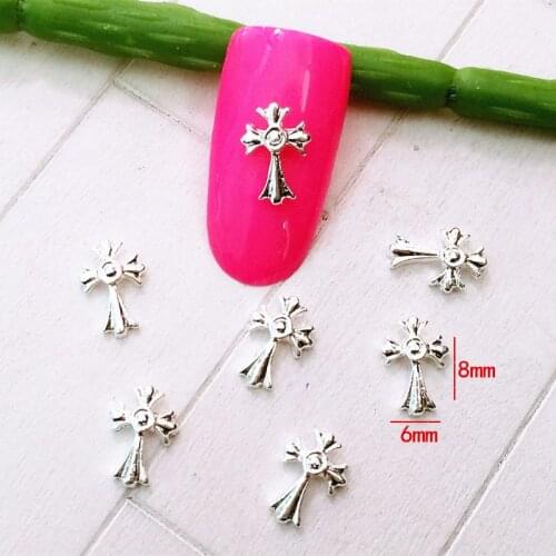 10pcs/bag Retail Japan New 3D Nail Art Decoration Metal Nail Accessories DIY Charm Kawaii Cross Style Nail Tools for Manicure
