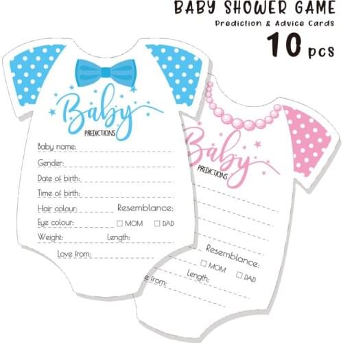 10 PCs/Pack Advice and Prediction Cards for Baby Shower Game Gender Neutral Boy or Girl New Parent Message Advice Book