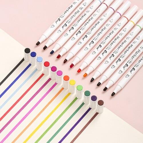 12 pieces/set of double-headed marker pen 12 color graffiti pen art marker pen watercolor pen student stationery