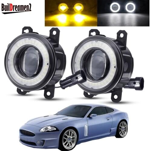 2 X Angel Eye Fog Light Assembly Car Front Bumper LED Lens Fog Daytime Running Lamp DRL H11 12V For Jaguar XK _J43_ 2006-2013