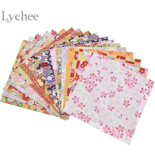 20Sheets Japanese Flower Floral Origami DIY Handmade Materials Scrapbook Folding Paper Craft Random