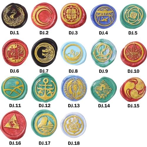 30mm Cartoon Retro Fire Paint Wax Seal Envelope Sealing Copper Head Sealing Wax Stamp Birthday Card Envelope Christmas Gift