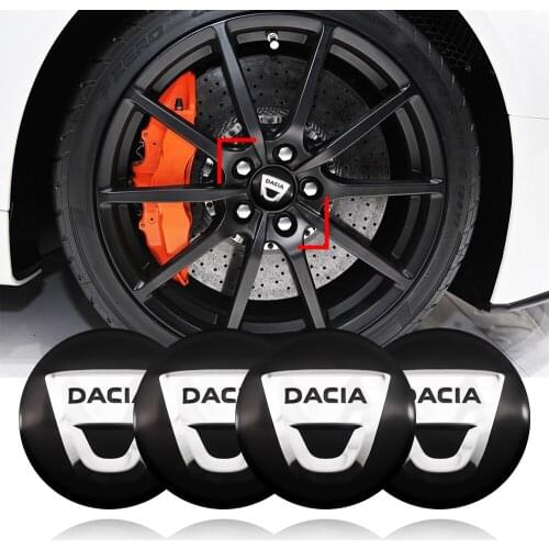 4PC Car Hub Cap Badge Stickers Wheel Center Emblem Decals For Dacia Duster Logan MCV Sandero Stepway Dokker Car Accessories