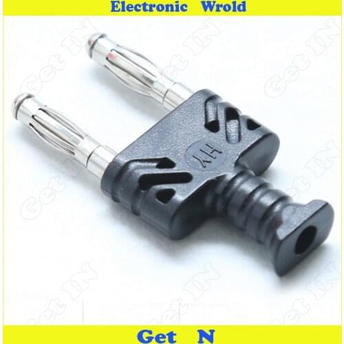 50pcs 4mm Banana Plug Pure Copper Short Circuit Double Row One Female To Two Male Adapter Spacing 14mm H-2043
