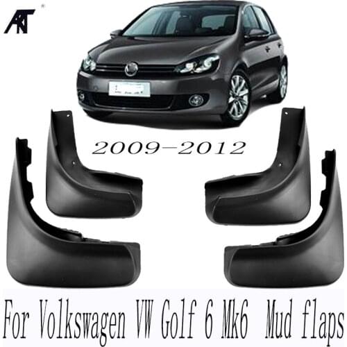 Mud Flap Mudguards For Volkswagen VW Golf 6 Mk6 2009 2010 2011 2012 Set Molded Mud Flaps Mudflaps Splash Guards Front Rear