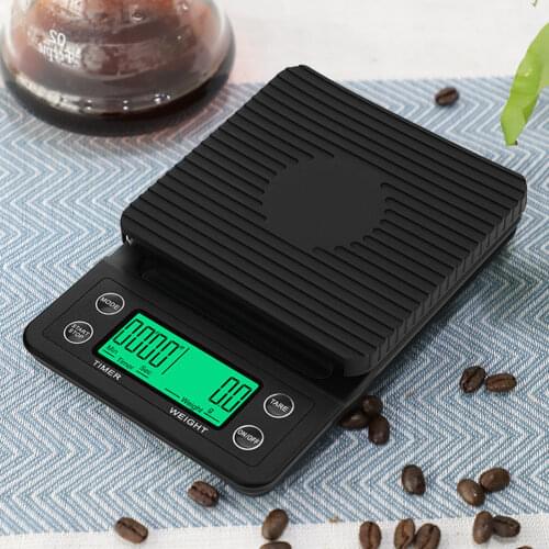 Household Electronic Coffee Scale Timer Portable Electronic Digital Kitchen Food Weighing Scale 3kg/0.1g 10kg/1g 5kg/0.1g