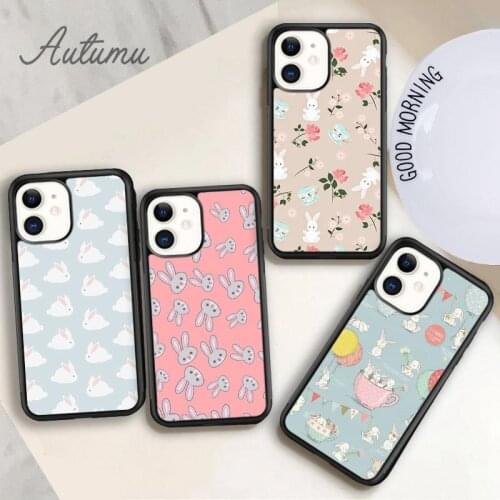 Easter Bunny Phone Case for iPhone 11 12 Pro Max mini X XR XS SE 2020 5 6S 7 8 Plus Samsung Galaxy S8 S9 S10 Cover shell