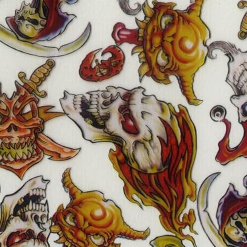 CSCY758 0.5mX20m hydrographic dipping cartoon skull pattern water transfer printing films