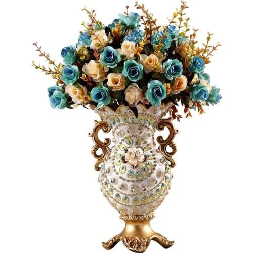 Living Room Vase Decoration Dried Flowers Retro Creative High - end TV Cabinet Table Decoration