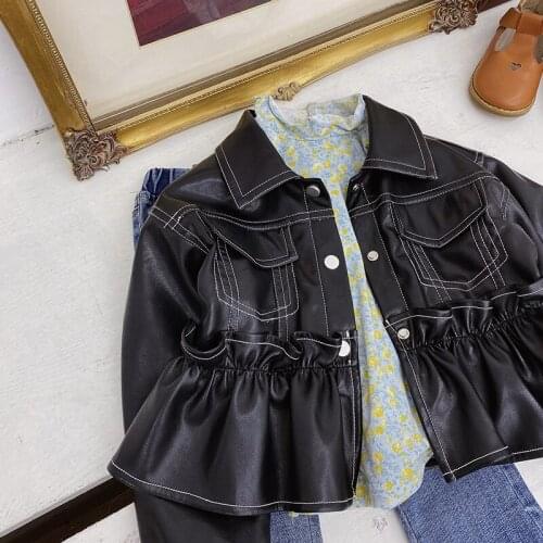 Outerwear Coat Jacket Turn Down Collar Cotton Casual New Fashion Simple Delicate Sweet Spring Autumn Children Clothes for Girls