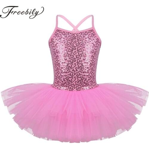 Kids Ballet Tutu Dress Sequins Dance Class Turnpakje Professional Ballerina Dress Gymnastic Leotard for Girls Dance Costumes