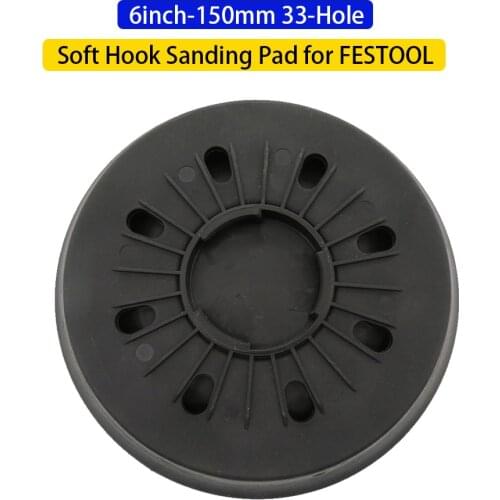 6 Inch(150mm) 33-Hole Dust-Free Back-up Sanding Pad Grinding Pad for Hook&Loop Sanding Discs Replacement Pad for Festool Grinder