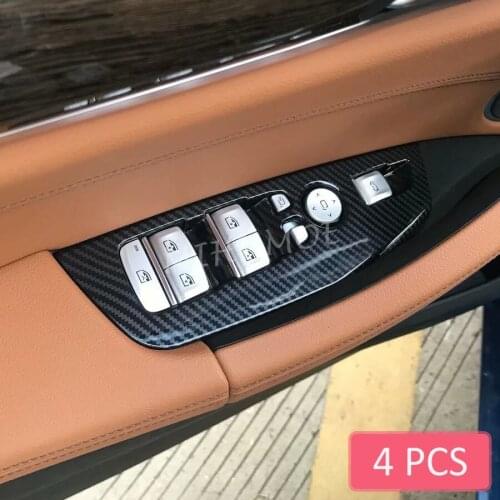 For BMW X4 G02 X3 G01 2018 2019 2020 LHD Interior Door Window Switch Panel Cover Trims Carbon Fiber