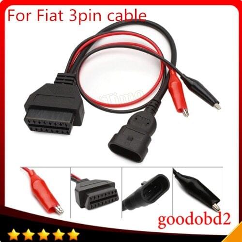 For F-iat 3 Pin Alfa Lancia to 16Pin OBD2 obd-II connector Adapter Auto Car Cable obd f-iat 3pin Diagnostic Cable