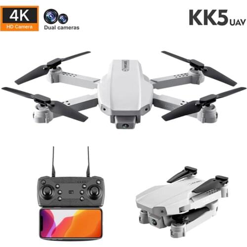 JINHENG New KK5 RC Drone 4K HD Dual Camera WiFi Fpv One-key automatic return Foldable Quadcopter Remote Control Drone Toy GIft