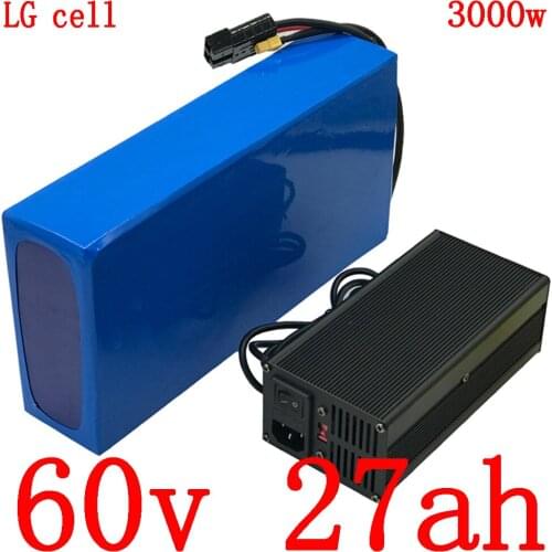 60V lithium battery 60V 2000W 2500W 3000W electric scooter battery 60V 25AH electric bicycle battery use LG cell with 5A charger