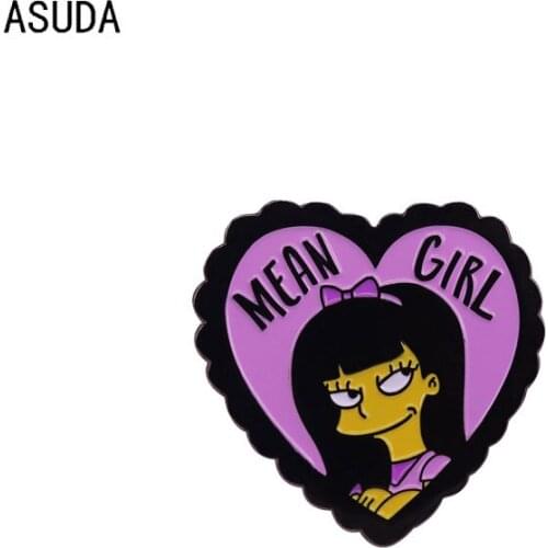 Cute girl lapel brooch and cartoon Enamel brooch for school bag Tie-in decoration women fashion jewelry gifts badge pins