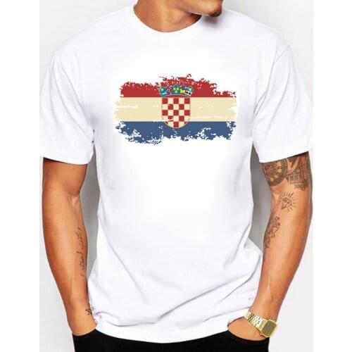 Croatia Flag Fashion Tee Shirts Cotton Round Neck Tshirts Fans Croatia Flag Summer Style Fitness T-shirts For Men