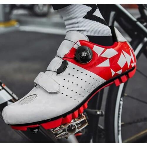 Professional Spring Men Mountain Shoes MTB Self-Locking Cycling Sneakers Breathable Red Women Anti-Skid colorful Non-Slip Bike