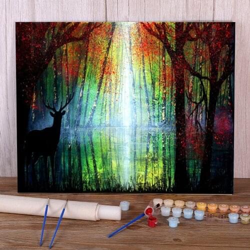Natural Scenery Bright Autumn DIY Painting By Numbers Complete Kit Acrylic Paints 50*70 Oil Painting New Design Drawing