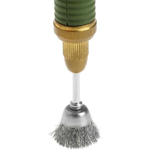 2021 New 3Pcs Steel Wire Wheel Brush Head Abrasive Deburring Drilling Tools Bowl-shape