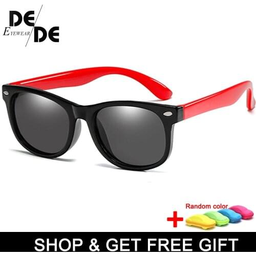New silicone polarized childrens sunglasses square men and women children glasses UV400 security brand soft sunglasses