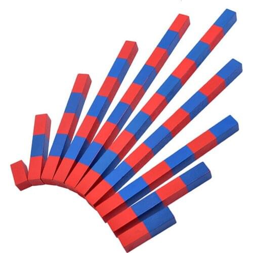 Montessori Educational Toys Wooden Blue &Red Match Math Bar Preschool Kid Cognition Numbers Early Learning Toy Counting Geometry