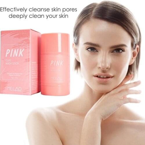 Pink Purifying Clay Stick Mask Face Moisturizes Oil Control Deep Clean Pore Remover Acne Mask Face Care