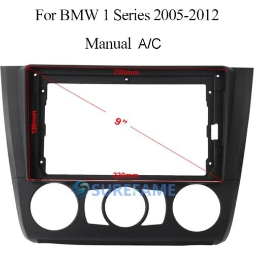 9 inch Car Fascia Radio Panel for BMW 1-Series (E82) 2011-2014; (E87) 2007-2011; (E88) 2008-2010 Dash Kit Plate Facia Console