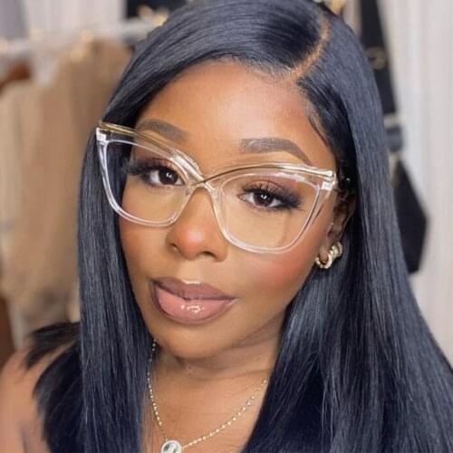 Transparent Cat Eye Frames Oversize Fashion Eyeglasses Luxury Brand Designer Optical Glasses Frames For Women Clear Lens Eyewear