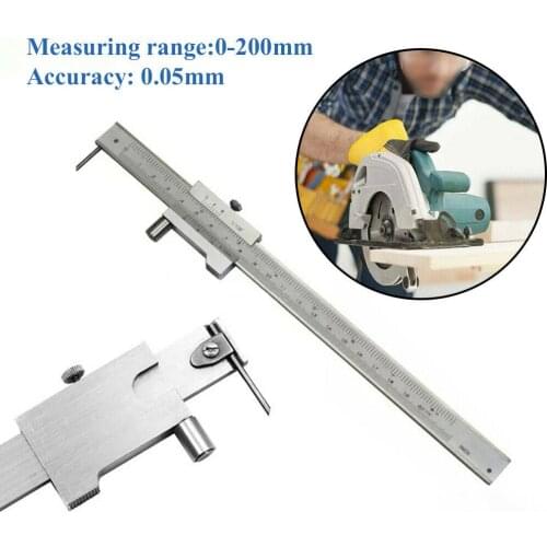 0-200mm Stainless Steel Marking Vernier Caliper With Carbide Scriber Parallel Marking Gauging Ruler Measuring Instrument Tool