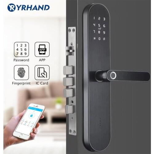 Smart phone ttlock app control bluetooth fingerprint password door lock for home airbnb office school hotel