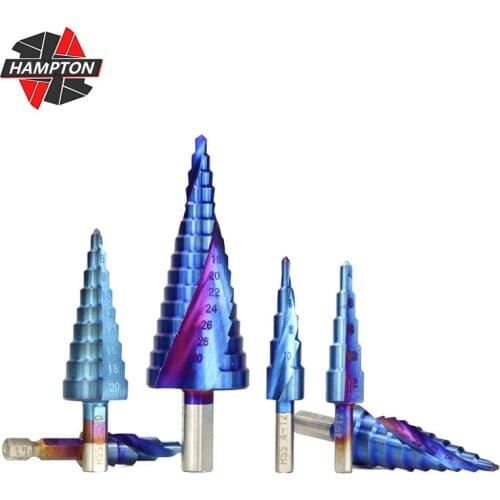 Hampton HSS Spiral Grooved Center Drill Bit Hex Shank And Triangle Shank Step Drill Bit 1pcs Nano Blue Coating Power Tools Drill
