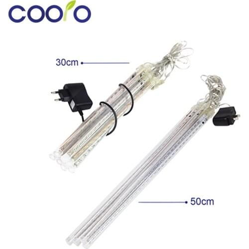 30/50cm 8Tubes Security LED Meteor Shower Rain Lights Tube Led Light EU/US Plug Blue/White/Multicolor Street Tree Lights
