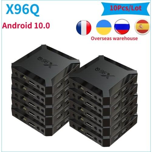 10pcs X96Q Android 10 TV Box Allwinner H313 2GB 16GB 2.4G WiFi HD 4K Media Player Google Play 3D 1080P Smart Set top Box X96 q