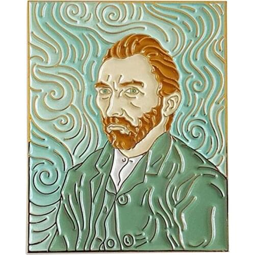 Vincent Van Gogh self portrait brooch fine art painting jewelry collection