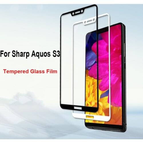 Ultra-Thin White black color full screen protector Tempered Glass film For Sharp Aquos S3 FS8015 Screen protective glass film