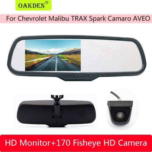 For Chevrolet Malibu TRAX Spark Camaro AVEO 4.3 Inch Car Rear View Camera Mirror Monitor with Original Special Bracket Backup