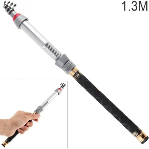 1.3m Mini Telescopic Fishing Rod Ultra Short Closed Length 31cm Multifunction Sea Spinning Fishing Pole with Small Guide Rings