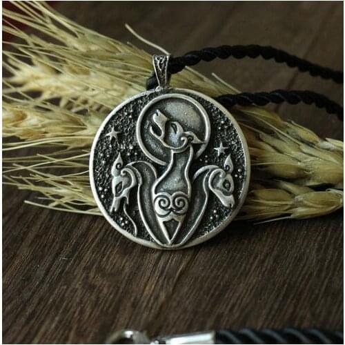 1pcs CH-831-C celt symbol hound dog animal pendant necklace Double sided pendant