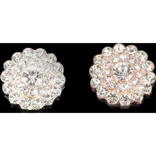 2016New 100Pcs 21mm Round Rhinestone Button for Wedding Embellishment and DIY Hair Accessories HZ134