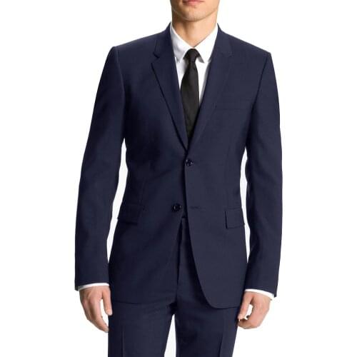 2019 FASHION Stretch Suit Wrinkle Resistant Men Suits Custom Made Comfortable Stretchy Navy Blue Wedding Suits For Men Tuxedo